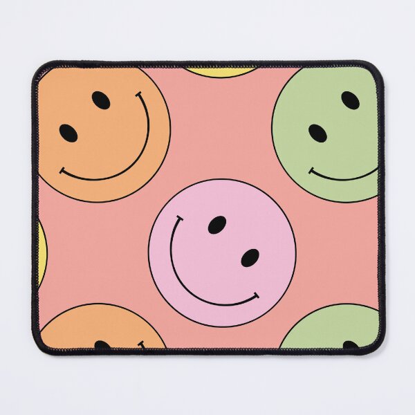 Item preview, Groovy Retro Smiley Face Pattern Coral designed and sold by ArtMeetsPizza.