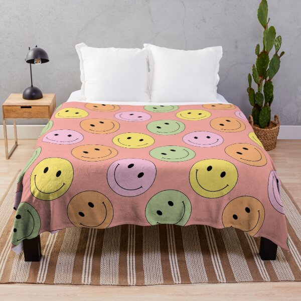 Item preview, Groovy Retro Smiley Face Pattern Coral designed and sold by ArtMeetsPizza.