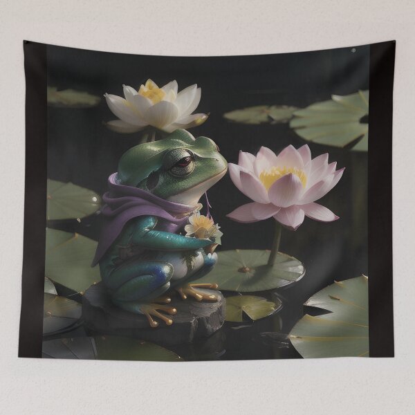 Item preview, Frog Man holding a Lotus Flower designed and sold by PrimoGeometry.