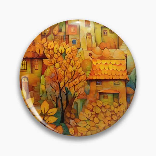 Item preview, Autumn Splendor - Fall Forest with Yellow Houses designed and sold by vadimcarazan.