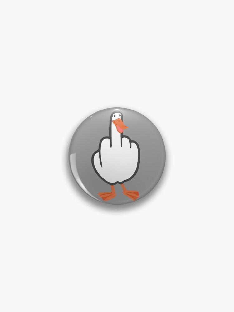 Button for Sale mit Ente weg. Der „Duck You“-Mittelfinger. von