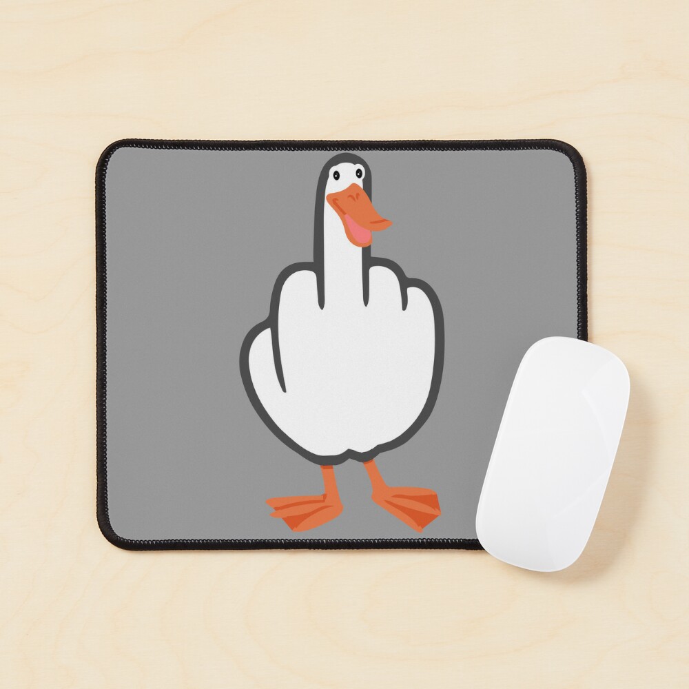 Funny Middlefinger Duck You Saying Gift Present Mouse Pad