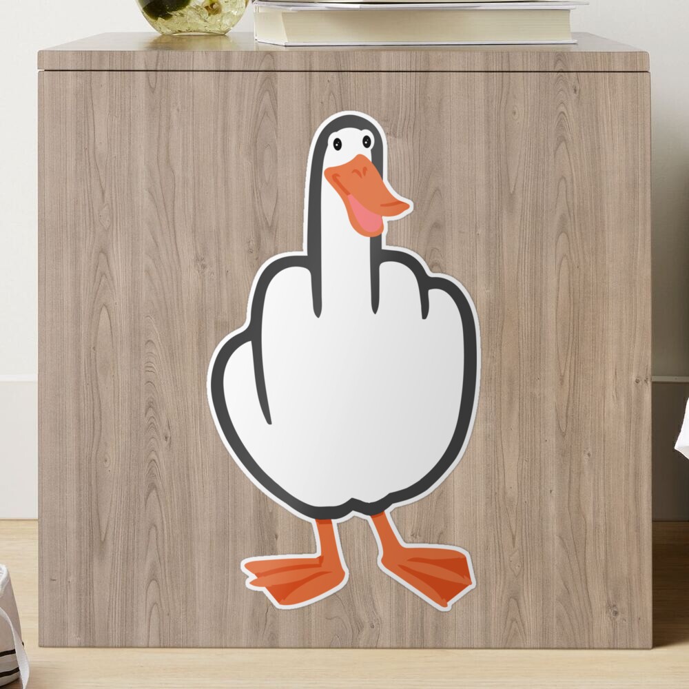 Graphic Of Injured Duck Sticking Up Its Middle Finger Stock