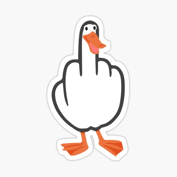 Duck Off. The 'Duck You' Middle Finger. Sticker for Sale by