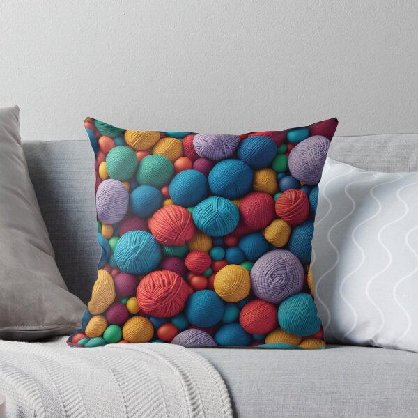 Item preview, Colorful Knitting Balls of Yarn Pattern Design Print designed and sold by randomtdesigns.