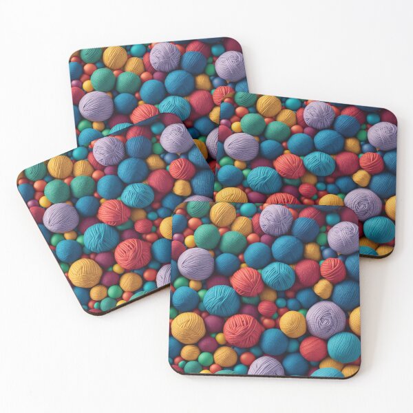 Item preview, Colorful Knitting Balls of Yarn Pattern Design Print designed and sold by randomtdesigns.