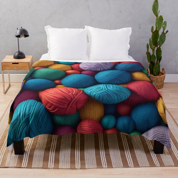 Item preview, Colorful Knitting Balls of Yarn Pattern Design Print designed and sold by randomtdesigns.