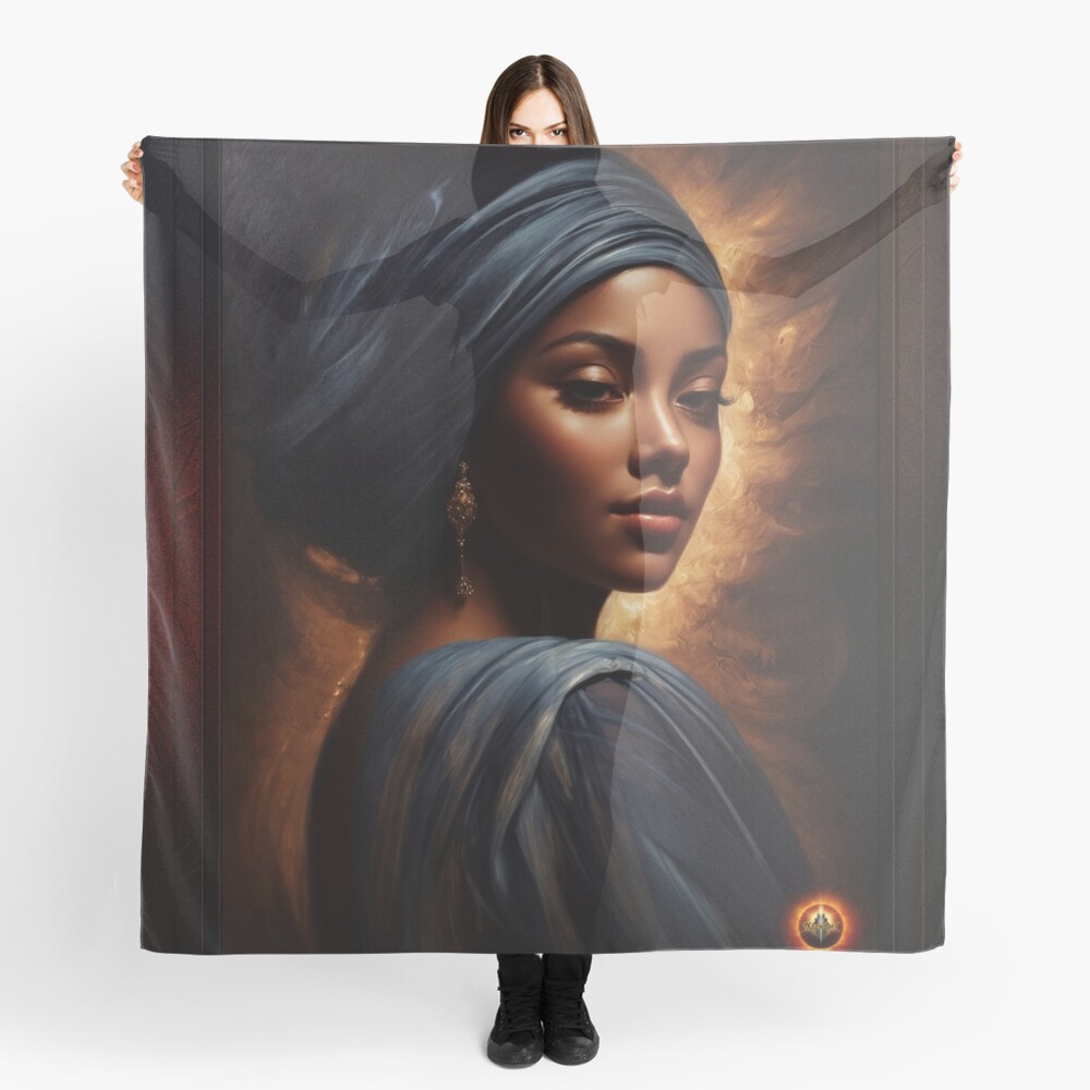 Portrait Of Xzandia Alluring AI Concept Art by Xzendor7 Decorative Ladies Scarf
