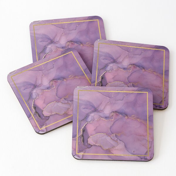 Item preview, Purple and Gold Marble Coasters designed and sold by LTDigitalDesign.