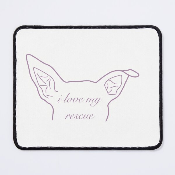 Item preview, I Love My Rescue Dog Ears Purple and White designed and sold by GooseCafe.