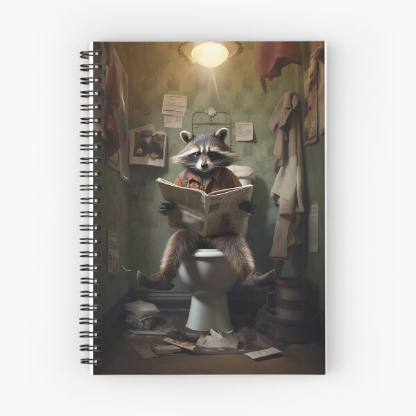 Item preview, Humorous Raccoon Reading Newspaper On The Toilet . designed and sold by SuperSeries.