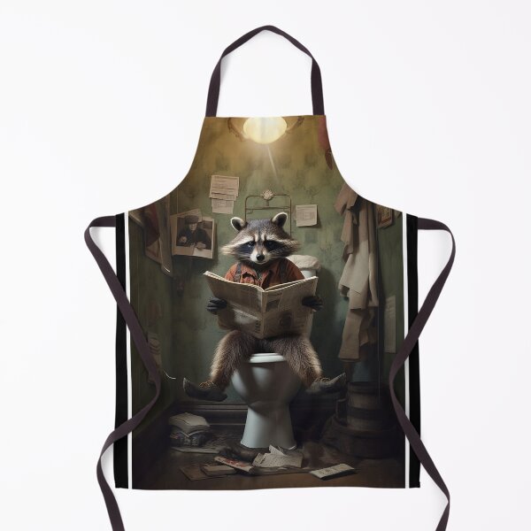 Item preview, Humorous Raccoon Reading Newspaper On The Toilet . designed and sold by SuperSeries.