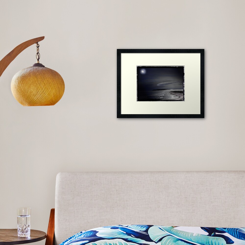 St Kilda Moon - Dunedin NZ Framed Art Print