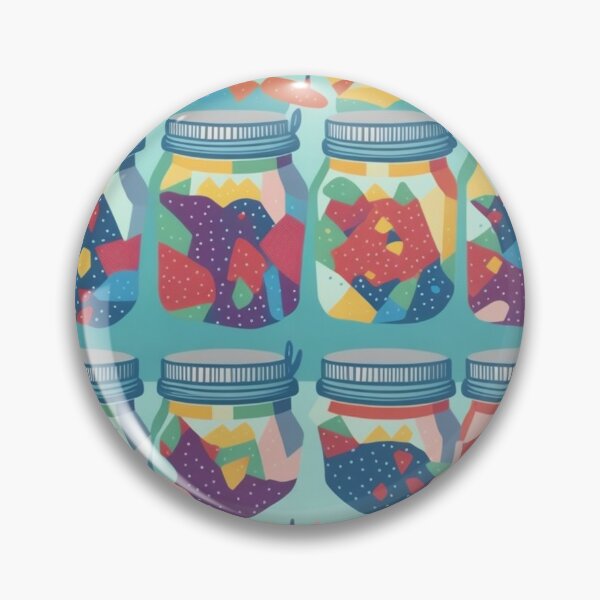 Item preview, Colorful Vintage Mason Jar Pattern Design Print designed and sold by randomtdesigns.