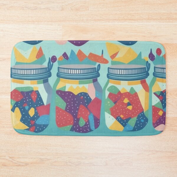 Item preview, Colorful Vintage Mason Jar Pattern Design Print designed and sold by randomtdesigns.