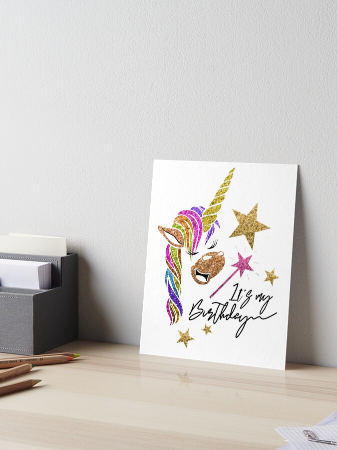unicorn birthday decorations happy birthday gift Art Print by