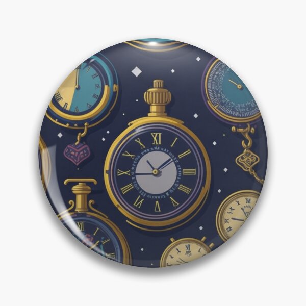 Item preview, Cosmic Vintage Pocket Watch Pattern Design Print designed and sold by randomtdesigns.