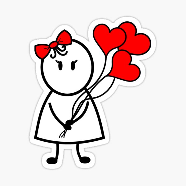 Item preview, Stickgirl Lovestory Heart Sketch designed and sold by famkrudesigns.