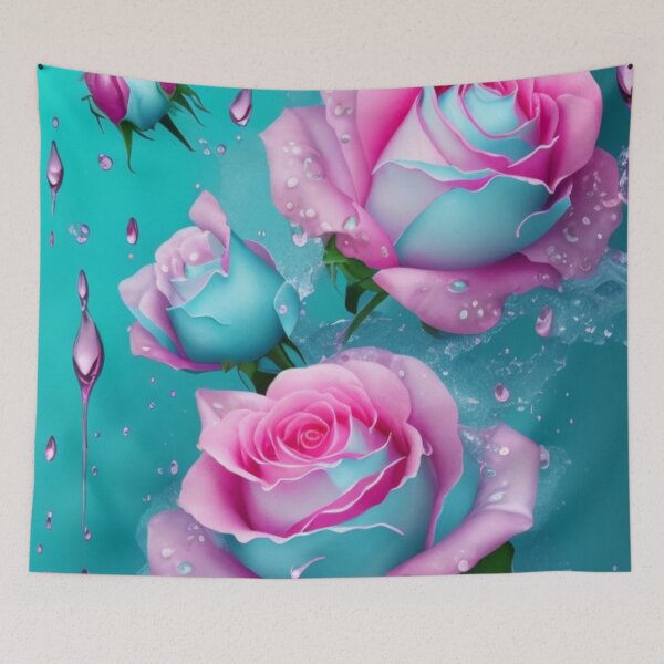 Item preview, Floating pink and blue roses. designed and sold by TenderSoar.
