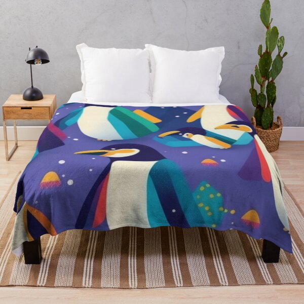 Item preview, Colorful Penguin Illustration Pattern Design Print designed and sold by randomtdesigns.