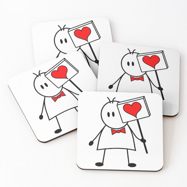 Item preview, Stickman Love Heart Sketch designed and sold by famkrudesigns.