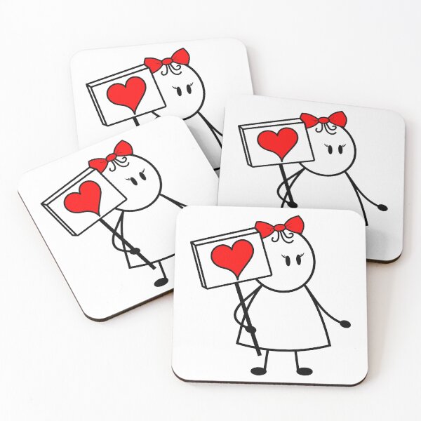 Item preview, Stickgirl Love Heart Sketch designed and sold by famkrudesigns.