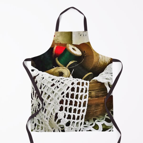 Item preview, Sewing Basket With Thread and Lace designed and sold by Susan Savad.
