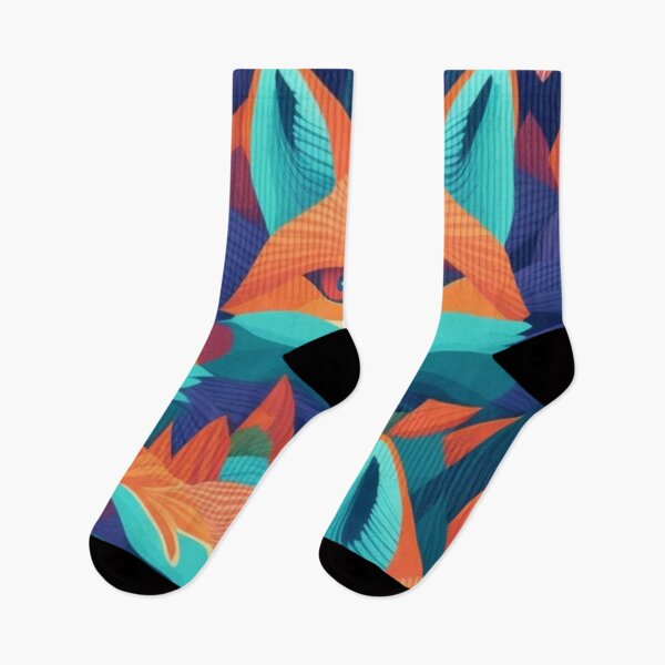 Item preview, Cosmic Colorful Fox Head Pattern Design Print designed and sold by randomtdesigns.