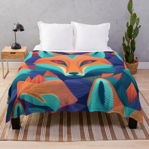 Item preview, Cosmic Colorful Fox Head Pattern Design Print designed and sold by randomtdesigns.