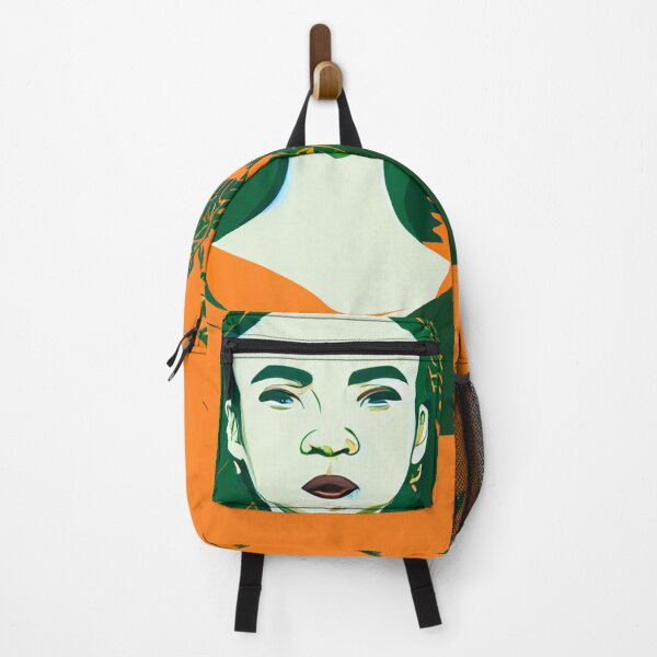 Item preview, Orange and Green Illustration of a powerful Bald Woman with Leaves and Ferns designed and sold by nachodramis.