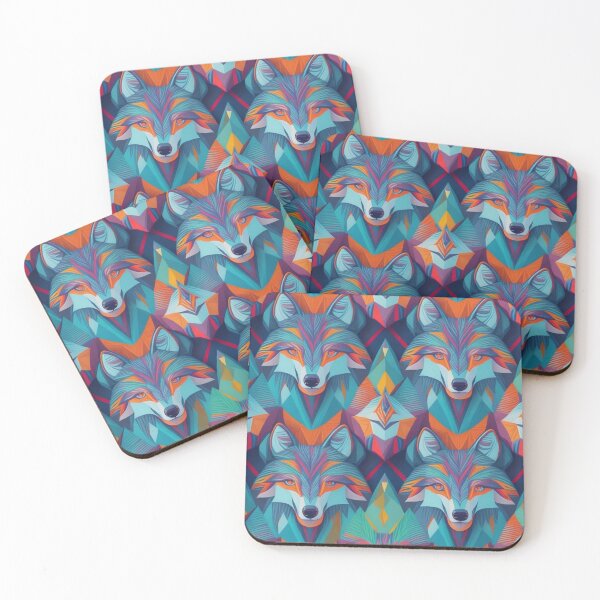Item preview, Cosmic Colorful Wolf Head Pattern Design Print designed and sold by randomtdesigns.