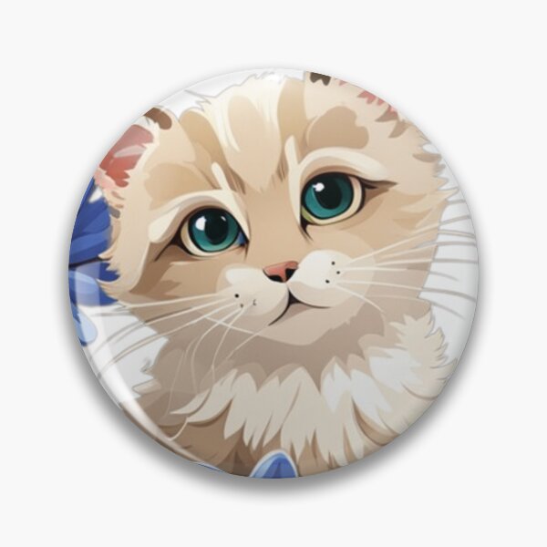 Item preview, Cute Ai Kitty with blue flowers designed and sold by Coverex.
