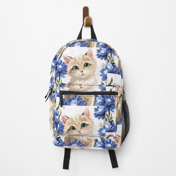 Item preview, Cute Ai Kitty with blue flowers designed and sold by Coverex.