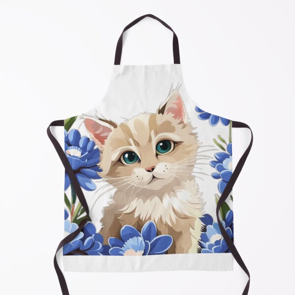 Item preview, Cute Ai Kitty with blue flowers designed and sold by Coverex.