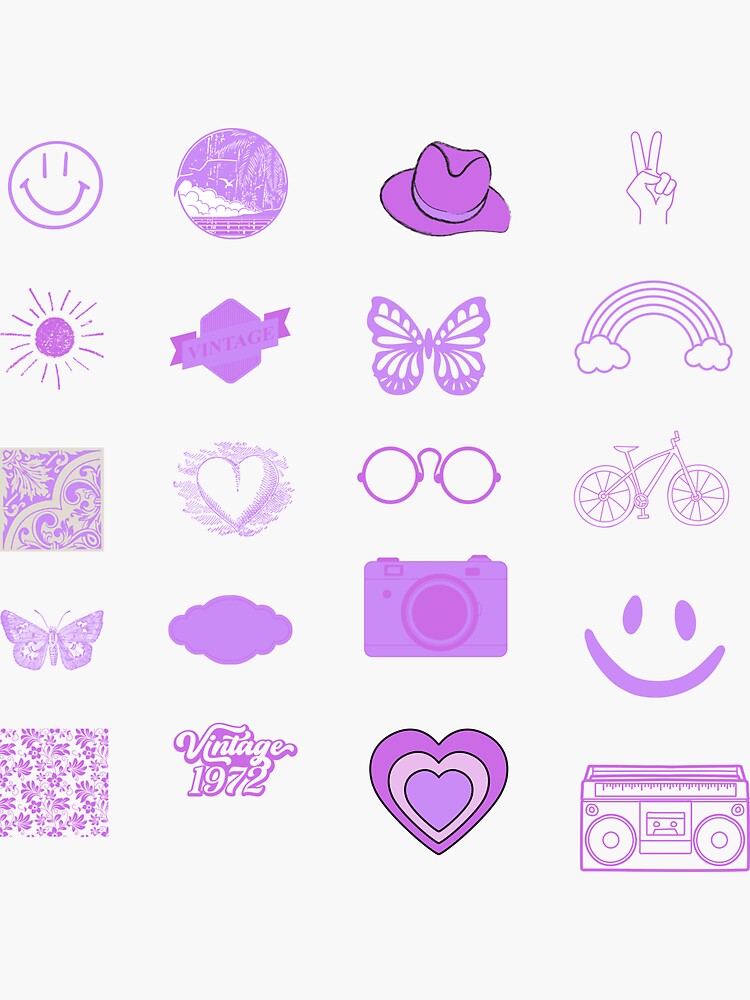 Purple Aesthetic Sticker Pack Magnet for Sale by ashleysteinerr