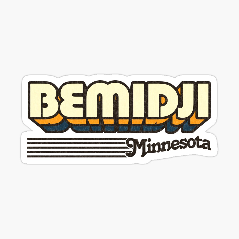 Bemidji, Minnesota | Retro Stripes Sticker