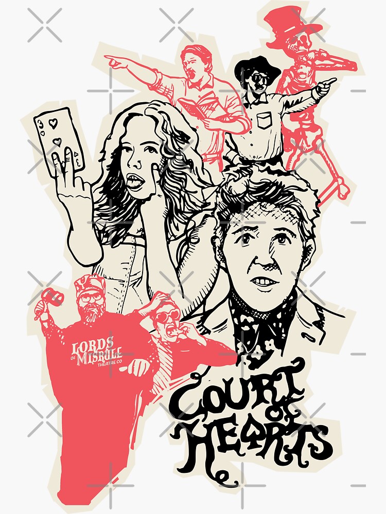 Thumbnail 3 of 3, Sticker, Court of Hearts designed and sold by LordsOfMisrule.