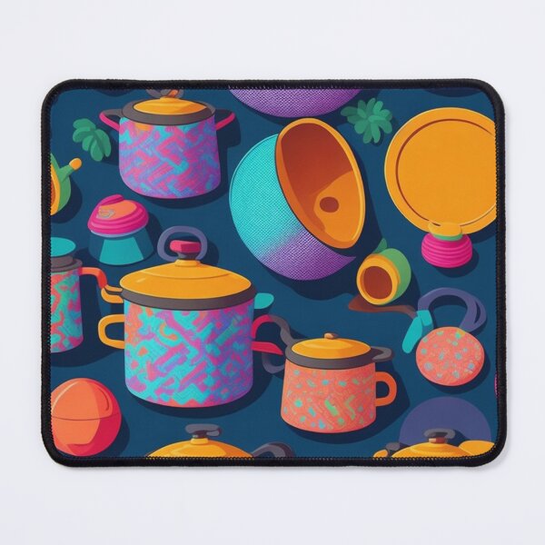 Item preview, Colorful Funky Pots and Pans Pattern Design Print designed and sold by randomtdesigns.
