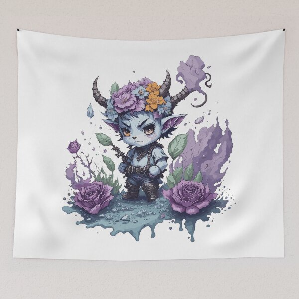 Item preview, Chibi Tiefling with Roses designed and sold by TrickstersTrove.
