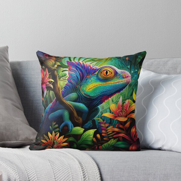Item preview, Iridescent Chameleon's Rainforest Haven designed and sold by MystiCanvas.