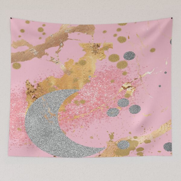 Item preview, Luna de plata abstracta rosa designed and sold by TheOrderedBox.