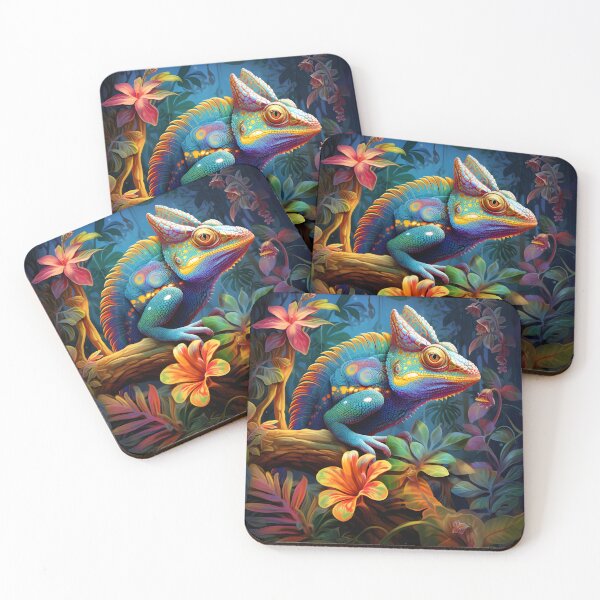 Item preview, Enchanting Jungle Encounter: Iridescent Chameleon designed and sold by MystiCanvas.