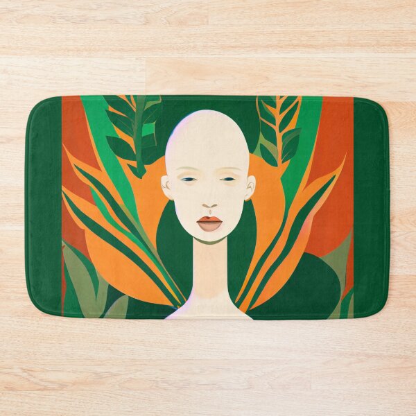 Item preview, Natural Woman Art - Orange and Green Illustration of a Woman with Plants designed and sold by nachodramis.