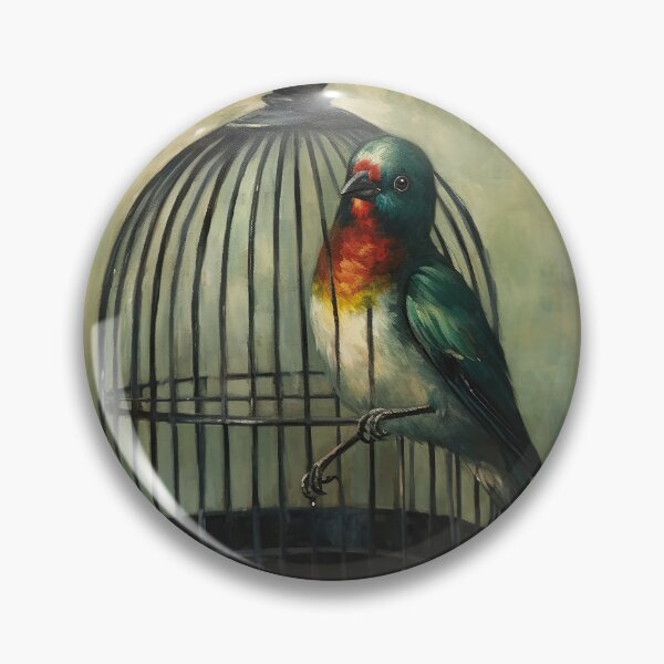 Item preview, Abstract Green Bird in Cage designed and sold by YoPedro.