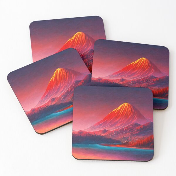 Item preview, Mountain Scene at Sunset designed and sold by ArtFactoryAI.
