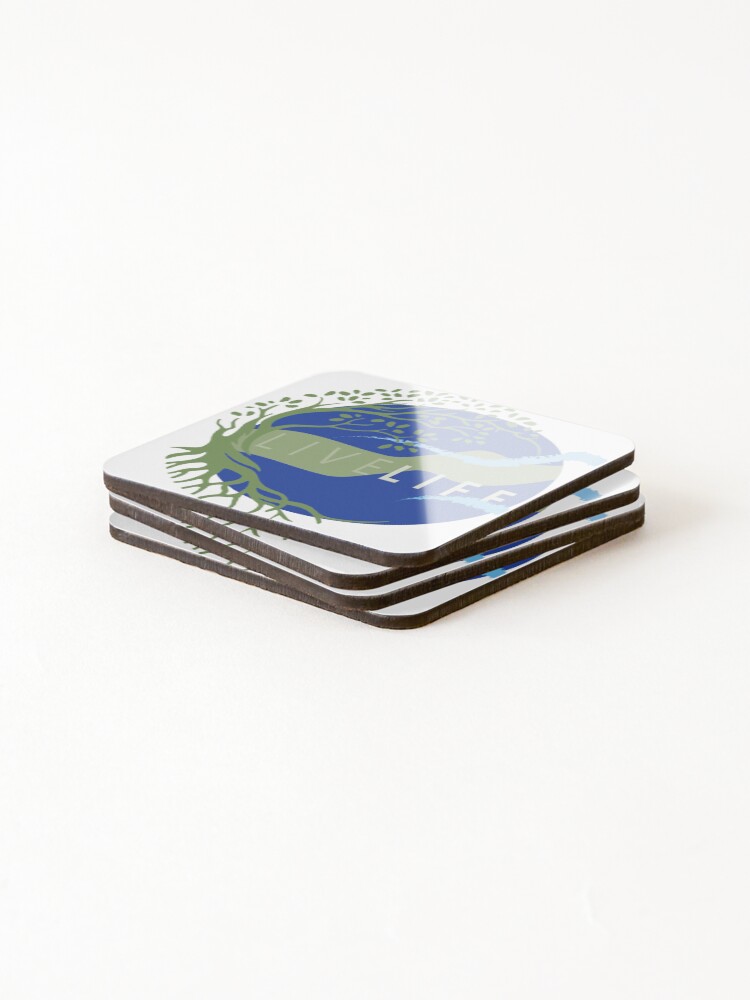 Thumbnail 4 of 5, Coasters (Set of 4), Live Life designed and sold by RJArtDesign.