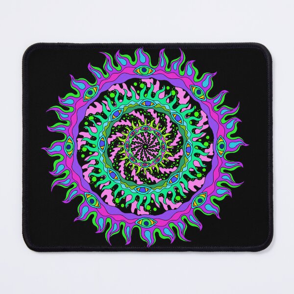 Item preview, Psychedelic Trippy Spiral Art With Flaming Eyes designed and sold by thetripsitter.