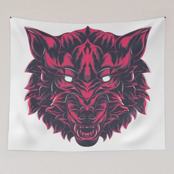 Item preview, big bad wolf illustration red color designed and sold by TYTOS-SHOP.