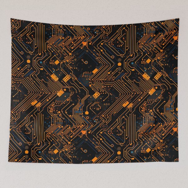 Item preview, Orange and Black Circuitry designed and sold by Skolyak.
