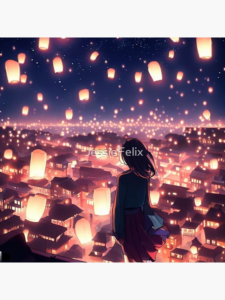 Wallpaper girl, the city, anime, art, lanterns, forever 7th capital for  mobile and desktop, section сёнэн, resolution 1920x1080 - download